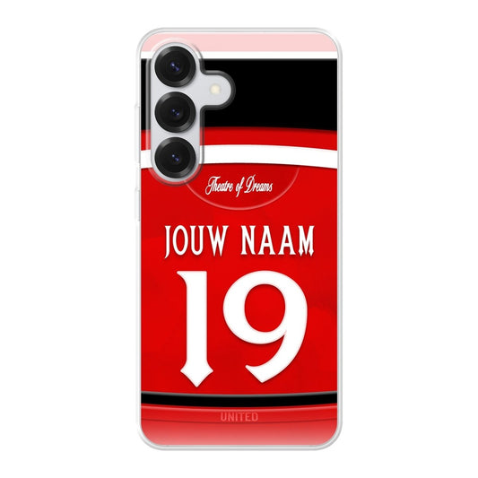 Manchester United FC telefoonhoesje met naam - Samsung Galaxy - Voetbal fan kado