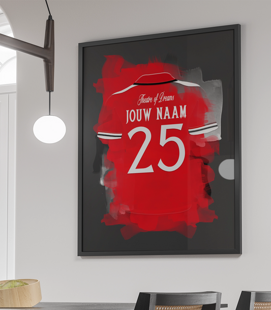 Manchester United Voetbal Poster Met Eigen Naam Verjaardag Cadeau