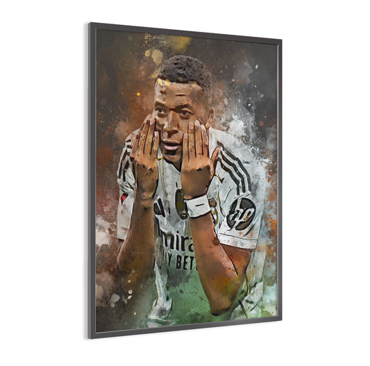 Mbappe ingelijste voetbal poster