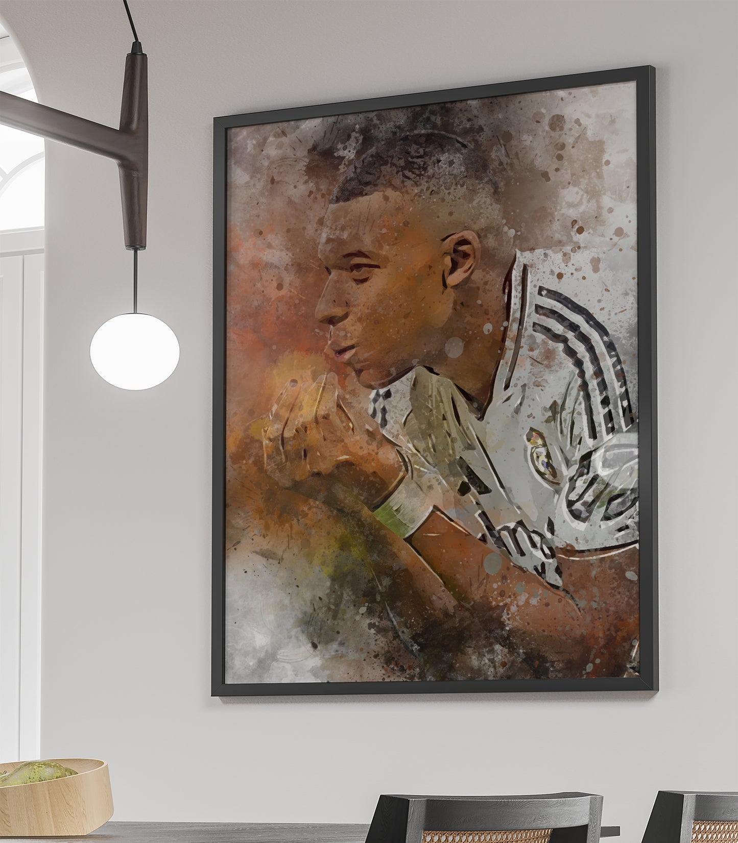 Kylian Mbappe wanddecoratie - Ingelijste poster - Voetbal fan kado