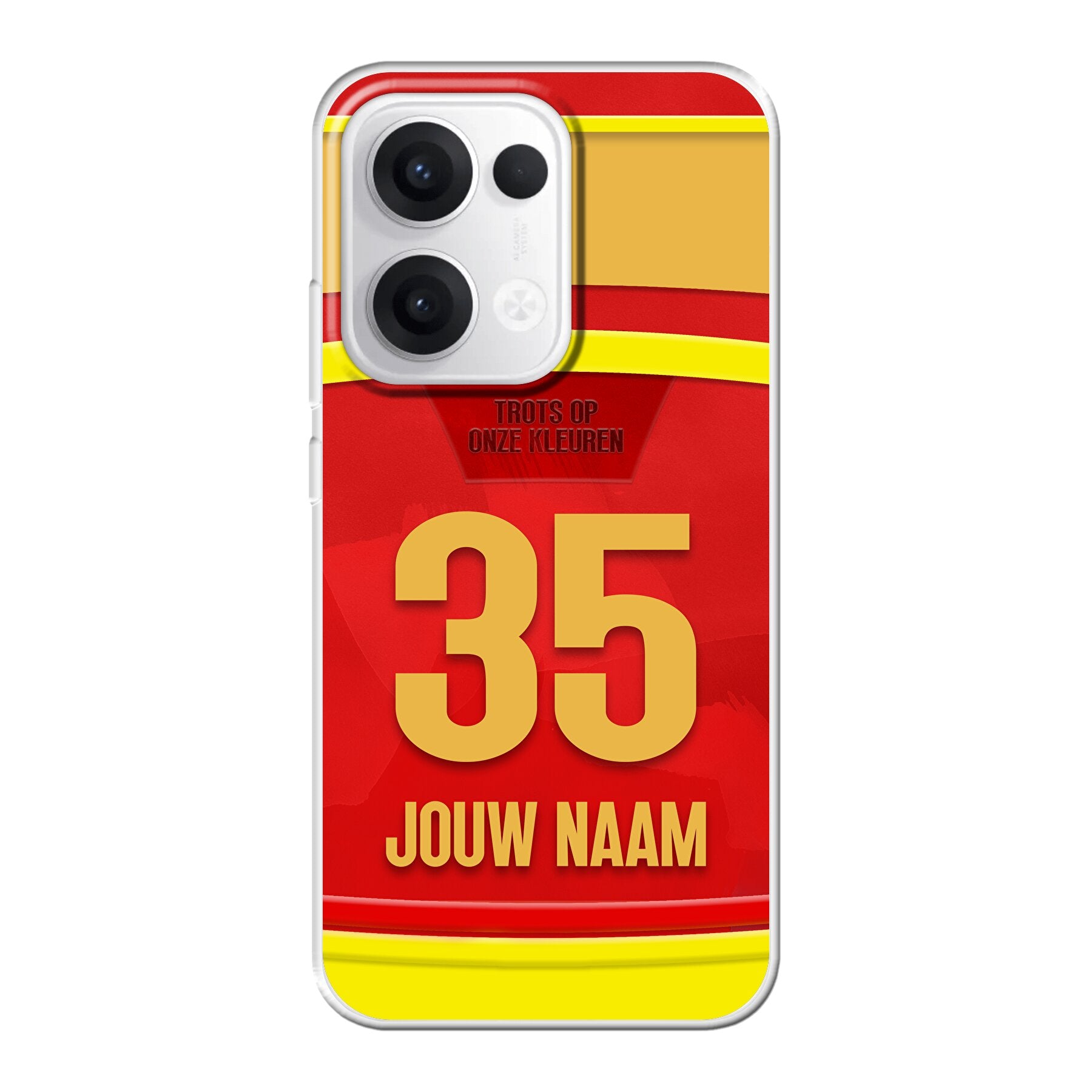 KV Mechelen telefoonhoesje met naam - Oppo Reno - Voetbal fan cadeau