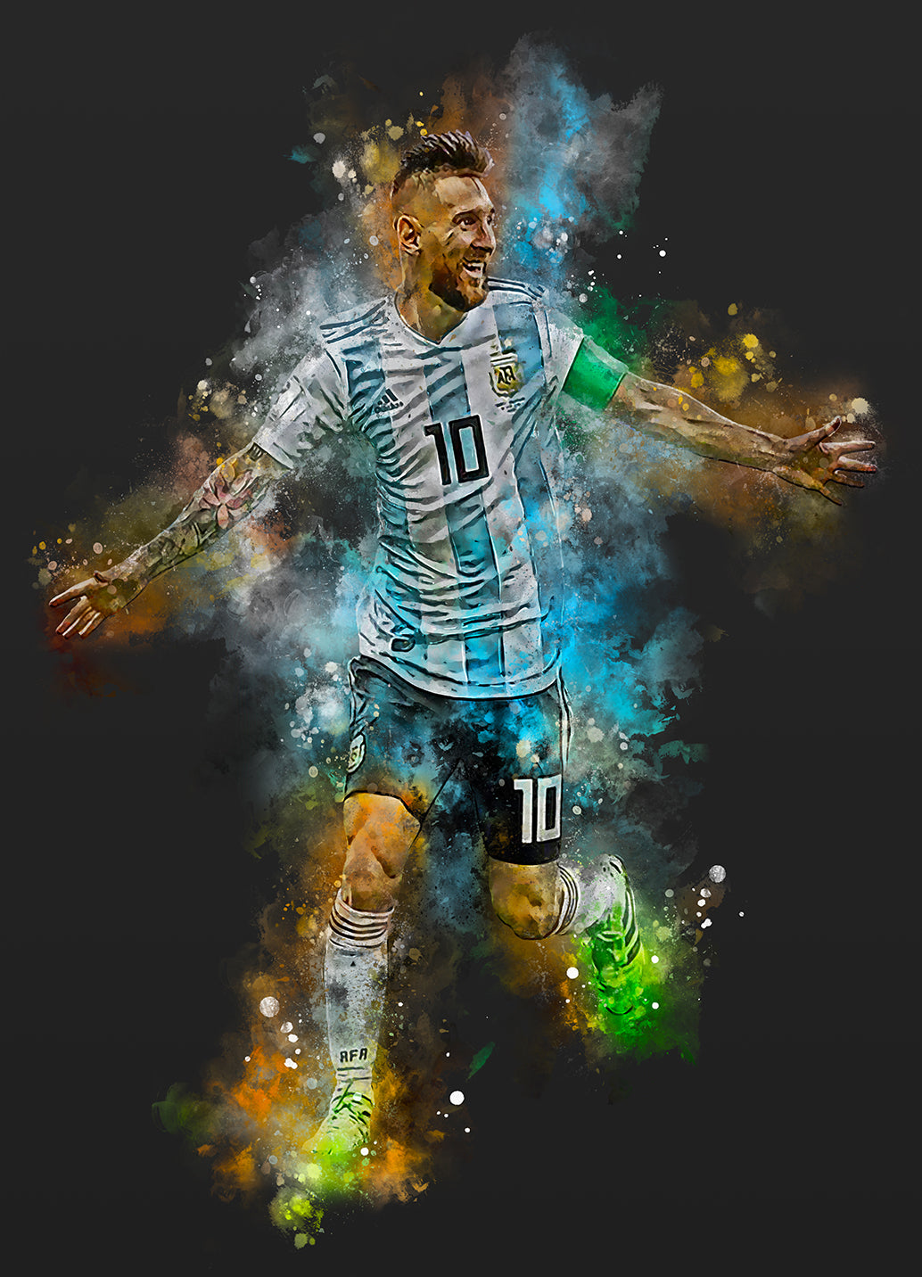 Poster Messi Argentina con marco 20x30 cm