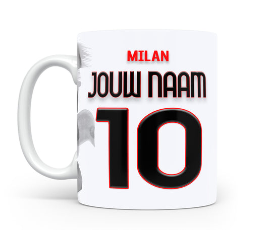 AC Milan mok met personalisatie - Eigen naam en rugnummer - Voetbal fan kado