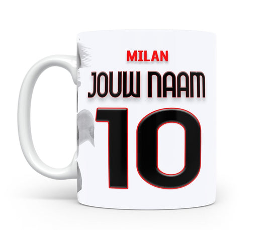 AC Milan mok met personalisatie - Eigen naam en rugnummer - Voetbal fan kado