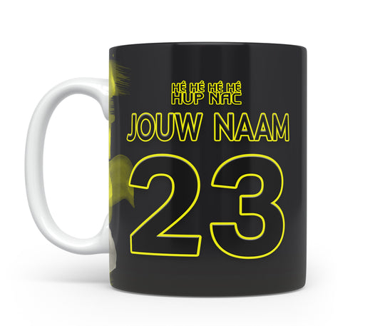 NAC Breda voetbal mok met naam - NAC Breda mok met personalisatie - Voetbal fan kado