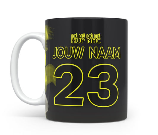 NAC Breda voetbal mok met naam - NAC Breda mok met personalisatie - Voetbal fan kado