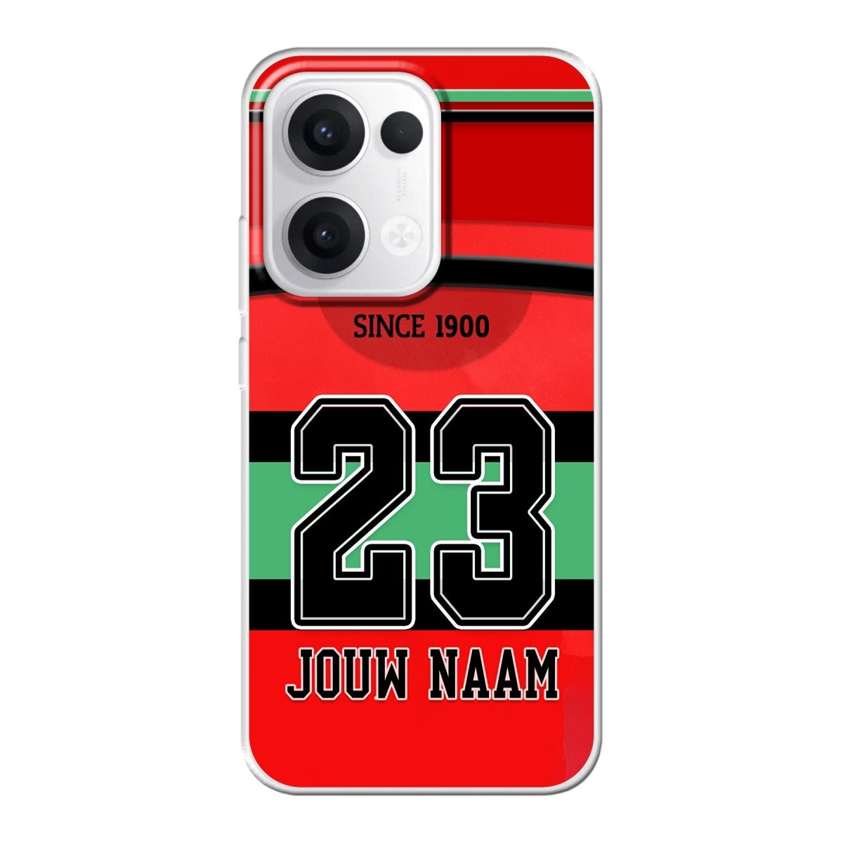 NEC Nijmegen 2025-2026 telefoonhoesje met personalisatie - Oppo Reno telefoonhoesjes - Voetbal fan kado