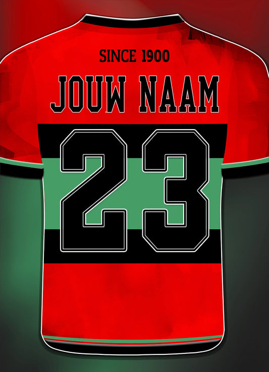NEC Nijmegen poster met naam en rugnummer
