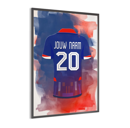 Nederlands Elftal voetbal wanddecoratie - Oranje shirt 2025-2026 poster - Ingelijste poster - NL Elftal voetbal fan kado