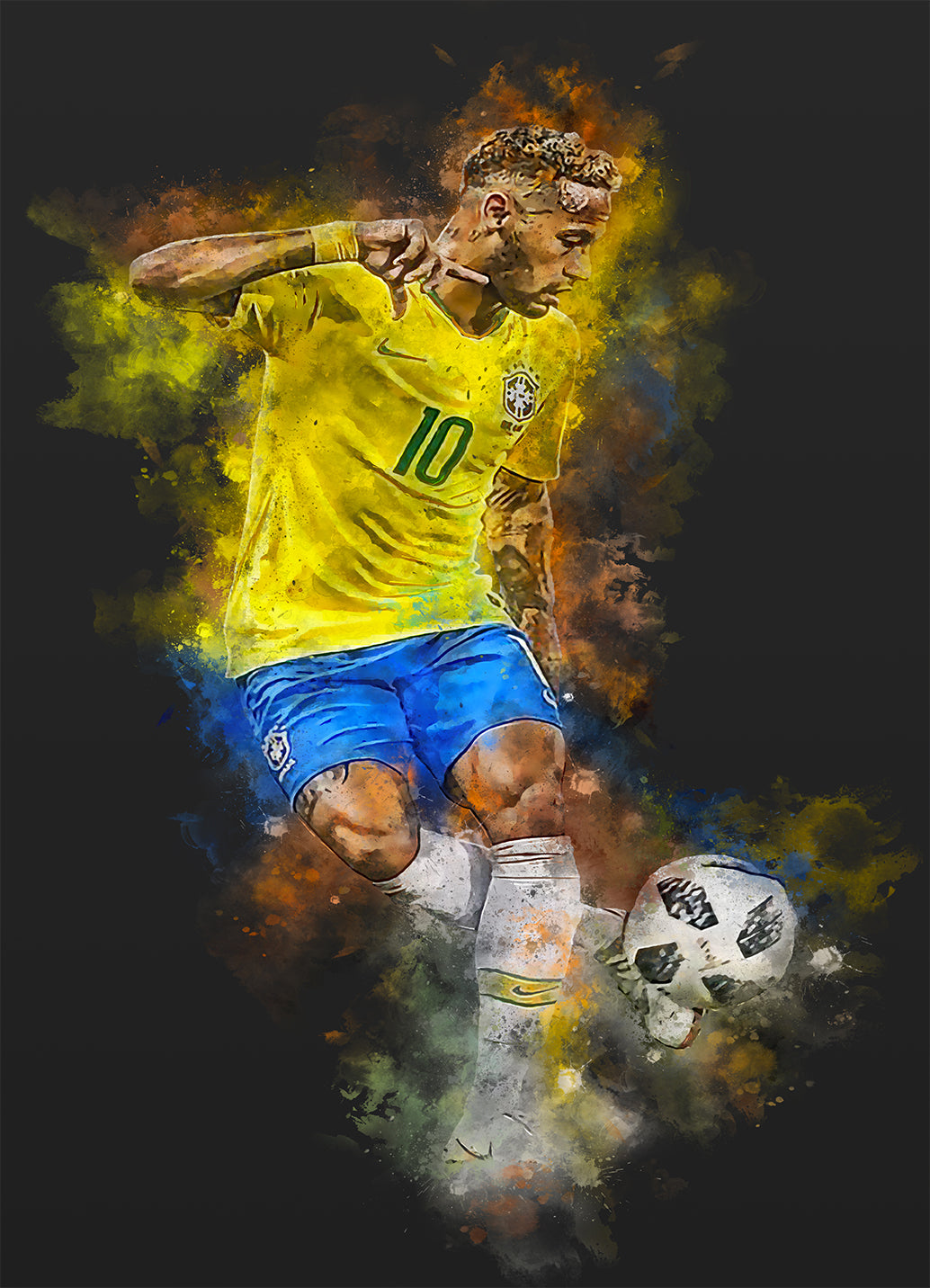 Neymar Jr voetbal poster – Wallofprints, image size:1034x1432