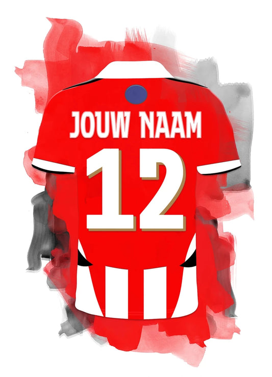 PSV Eindhoven Voetbal Poster Met Eigen Naam Gepersonaliseerd