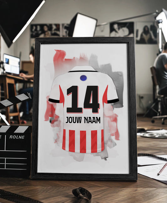 PSV Eindhoven ingelijste poster met naam