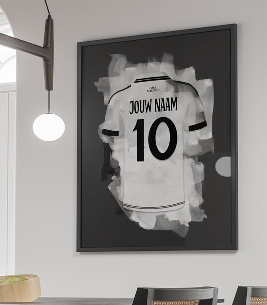 Real Madrid ingelijste poster met eigen naam - Fotopapier - Voetbal fan cadeau