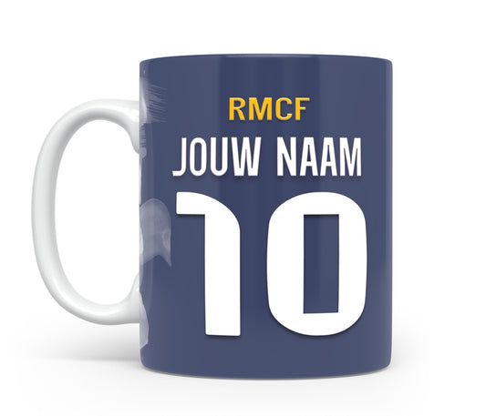 Real Madrid CF mok met personalisatie - Eigen naam en rugnummer - Voetbal fan kado