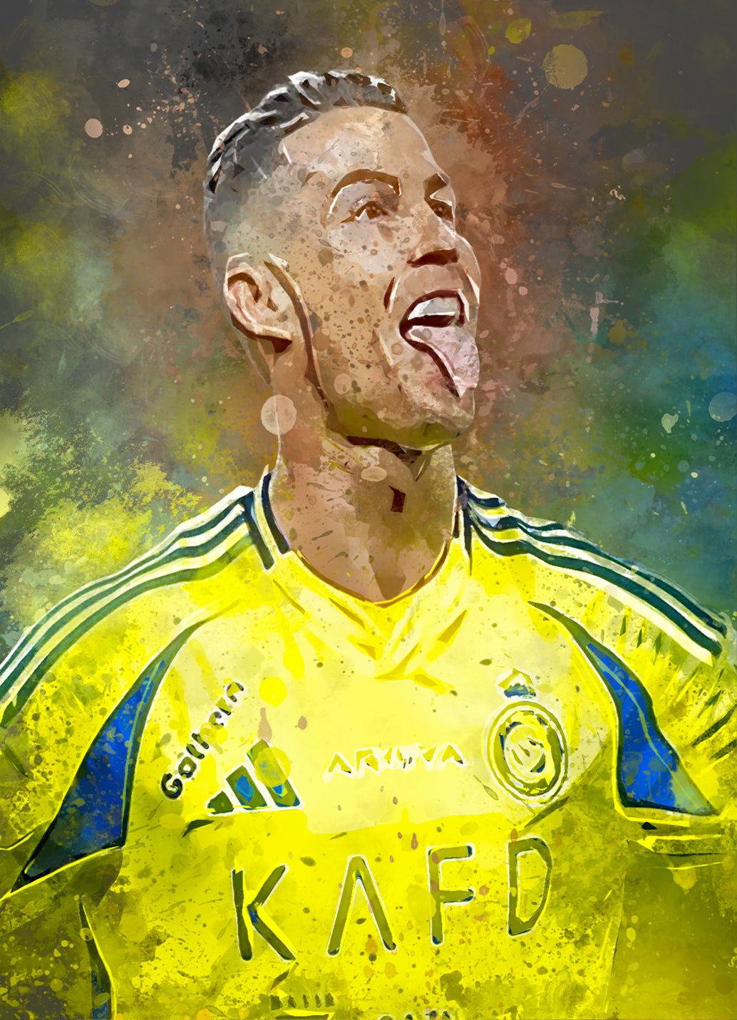 Cristiano Ronaldo wanddecoratie - Portret poster - Losse poster - Voetbal fan kado