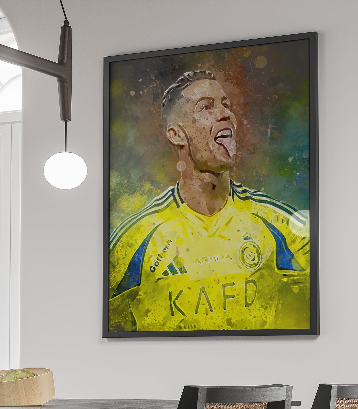 Cristiano Ronaldo wanddecoratie - Portret poster - Ingelijste poster - Voetbal fan kado