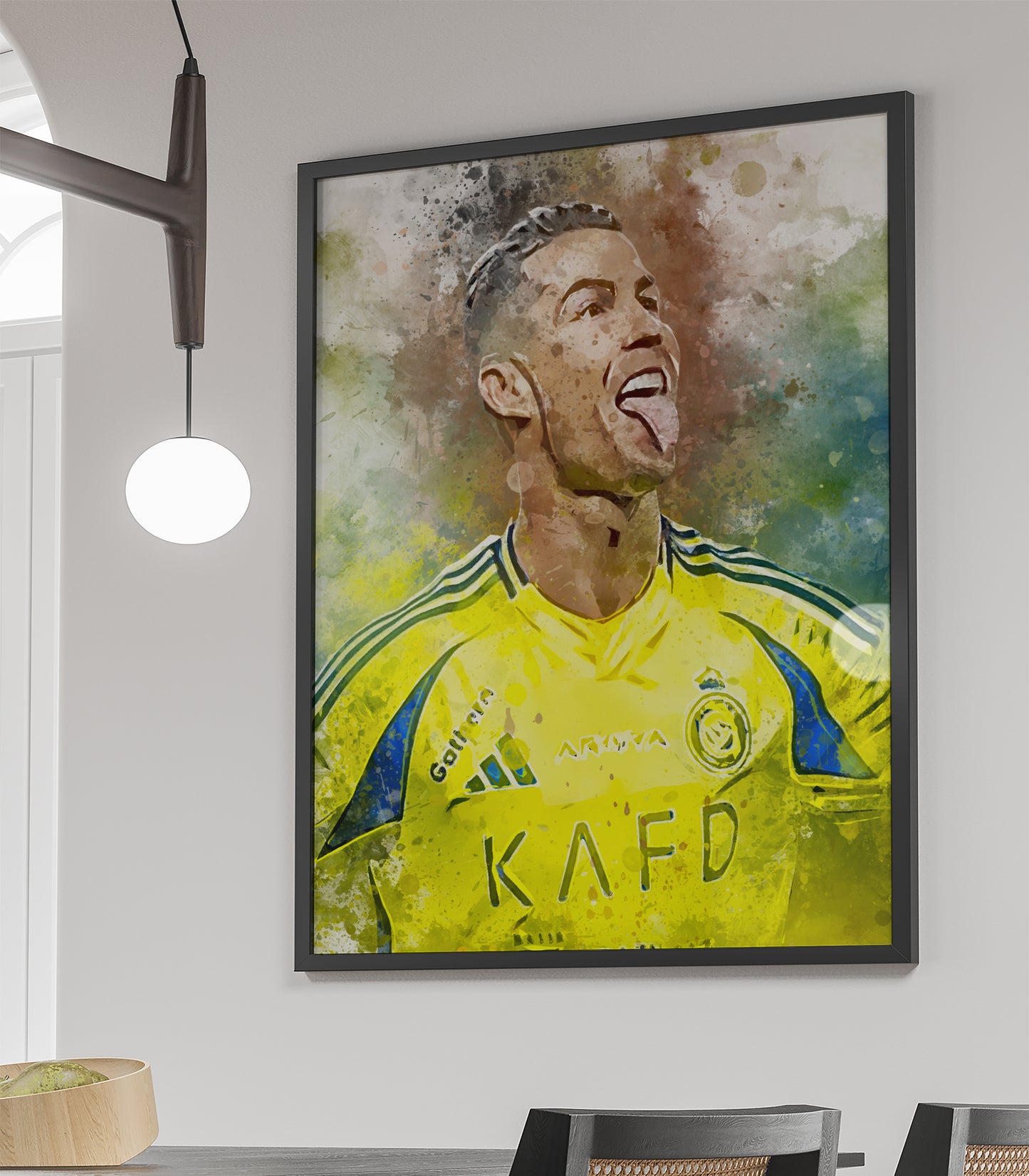 Cristiano Ronaldo wanddecoratie - Portret poster - Ingelijste poster - Voetbal fan kado