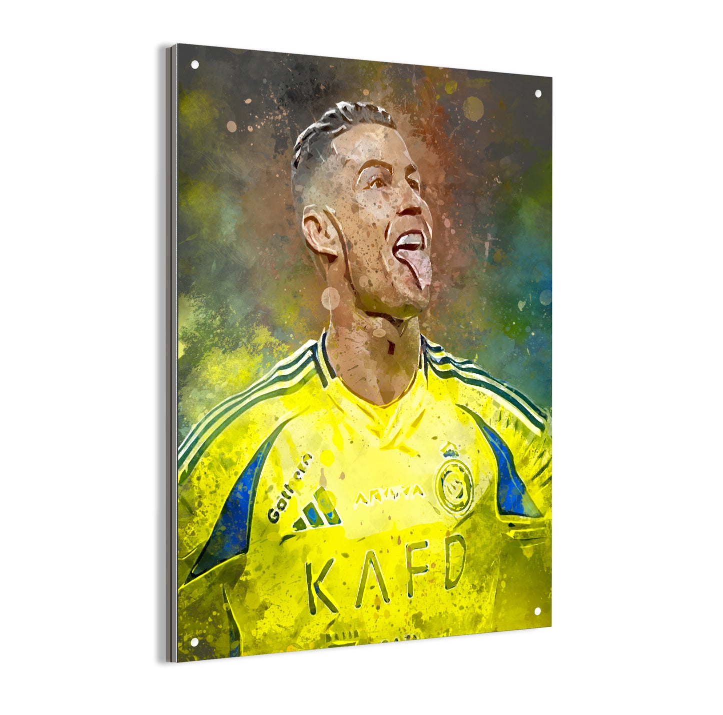 Cristiano Ronaldo wanddecoratie - Portret poster - Dibond poster - Voetbal fan kado