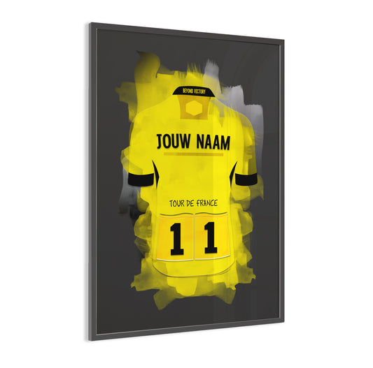 Jumbo Visma poster - Poster wielrennen - Poster met eigen naam wielrennen - Tour de France - Ingelijste poster