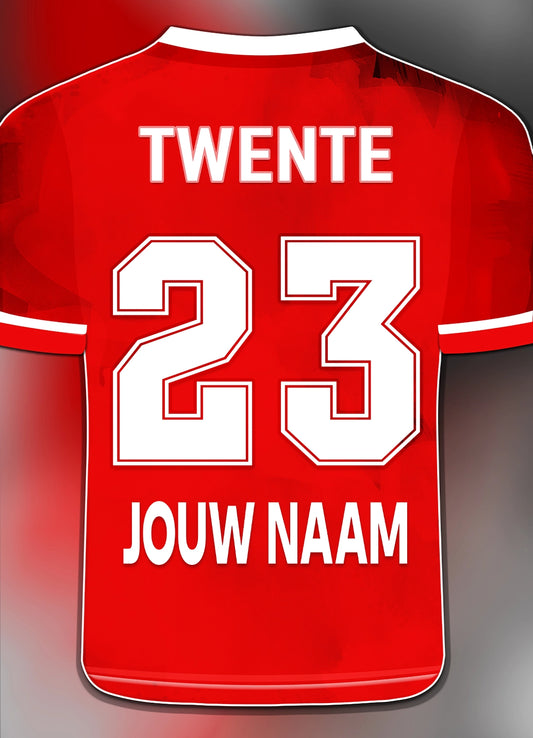 FC Twente Enschede poster met naam en rugnummer