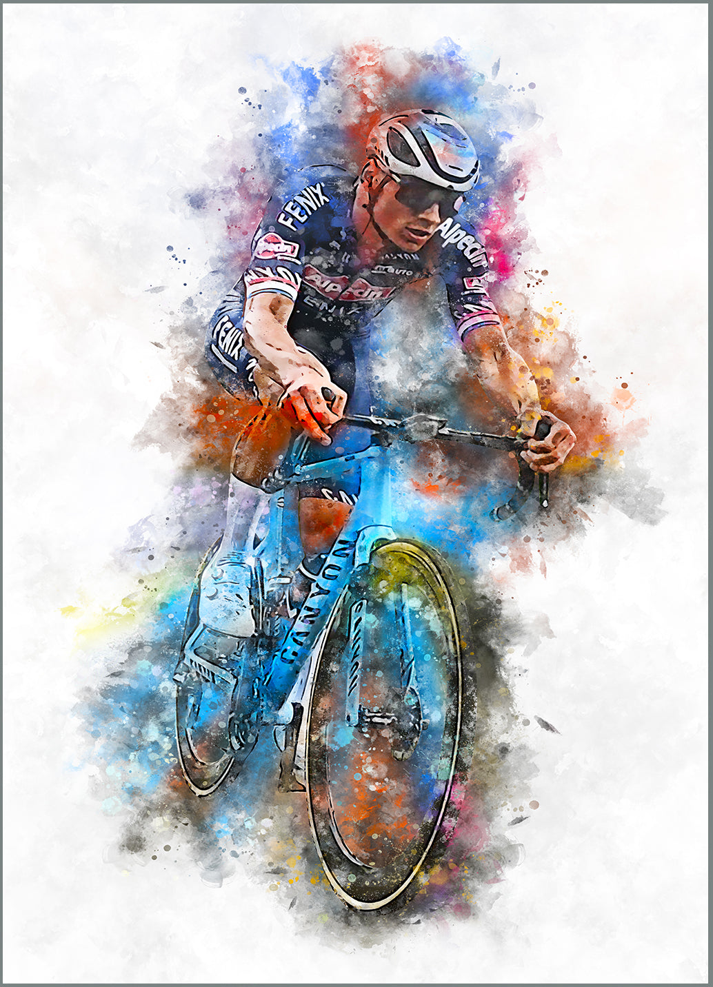Van Der Poel wielrenners poster met motiverend wielrenner print – ideaal voor fietsfanaten en wielrenners