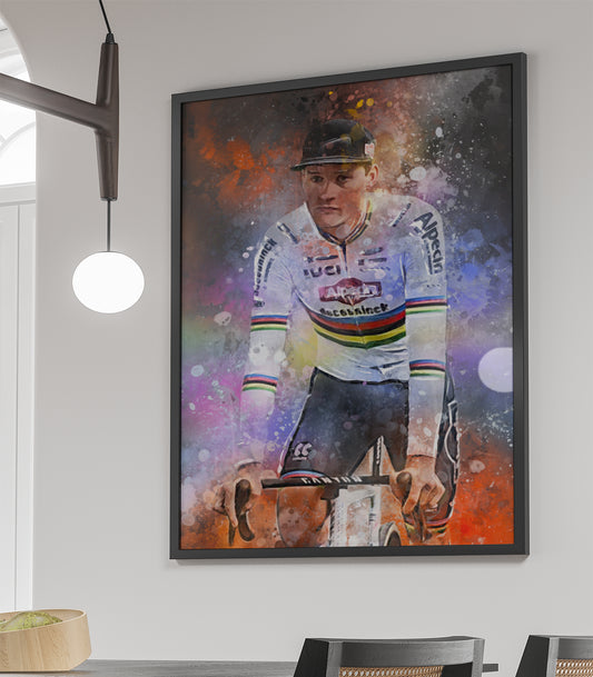 Van der Poel wielrenner ingelijste poster