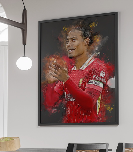 Virgil van Dijk Voetbal Poster Met Lijst Verjaardag Cadeau