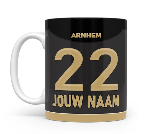 Vitesse Arnhem Koffie Mok Met Personalisatie Voetbal Cadeau