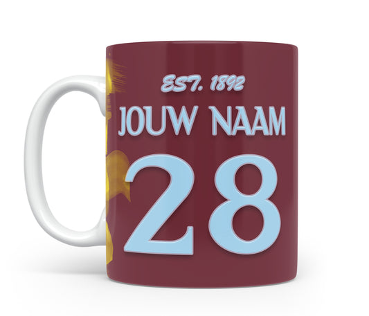 Vitesse Arnhem mok met personalisatie - Vitesse mok met naam - Voetbal fan cadeau