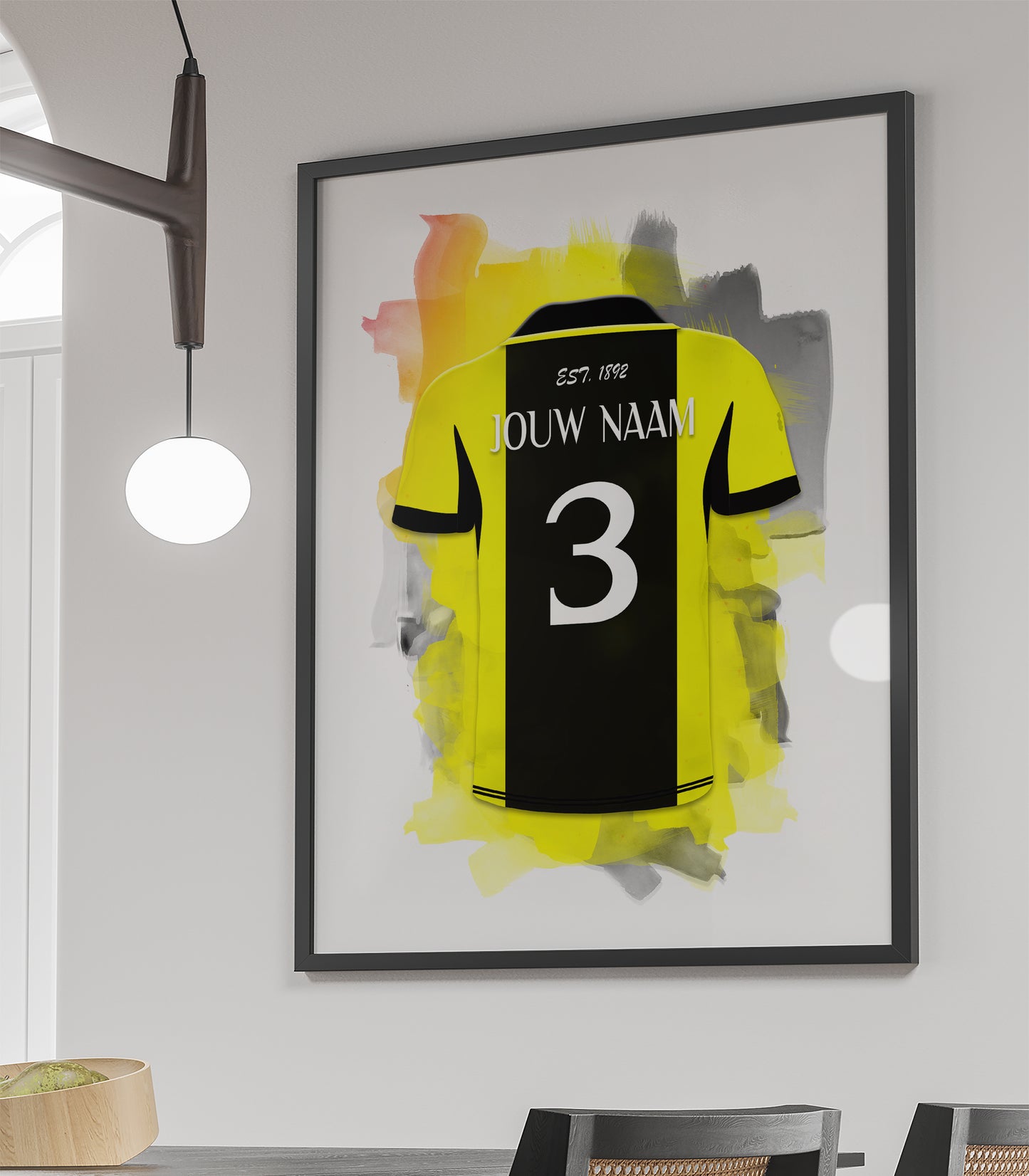 Vitesse Arnhem wanddecoratie - Ingelijste poster - Voetbal fan cadeau