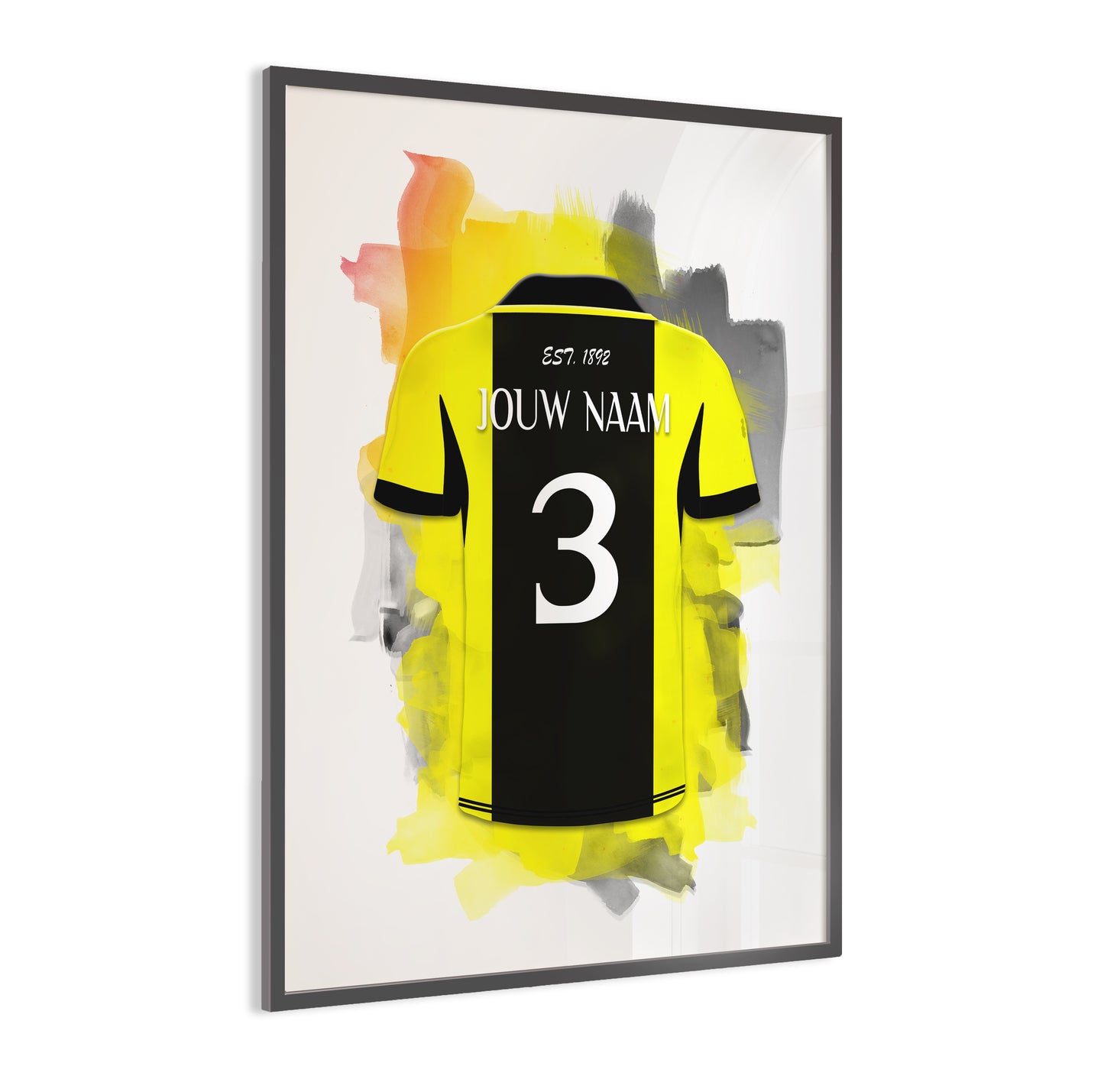 Vitesse Arnhem wanddecoratie - Gepersonaliseerde poster - Voetbal fan cadeau