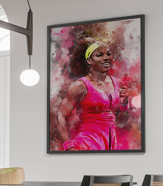 Serena William tennis ingelijste poster