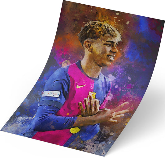 Top 10 populaire voetbalspelers posters in unieke watercolor-stijl