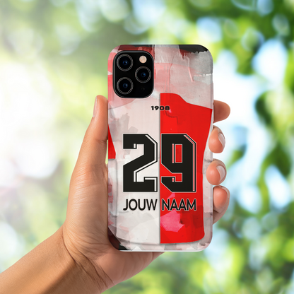 Personaliseerbaar Feijenoord Rotterdam voetbal soft-case telefoonhoesje voor Google Pixel, met naam en rugnummer