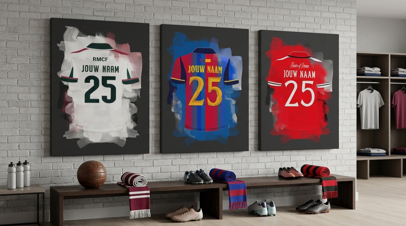 Voetbal Muurdecoratie Canvas Frame Gepersonaliseerd Jongenskamer Cadeau