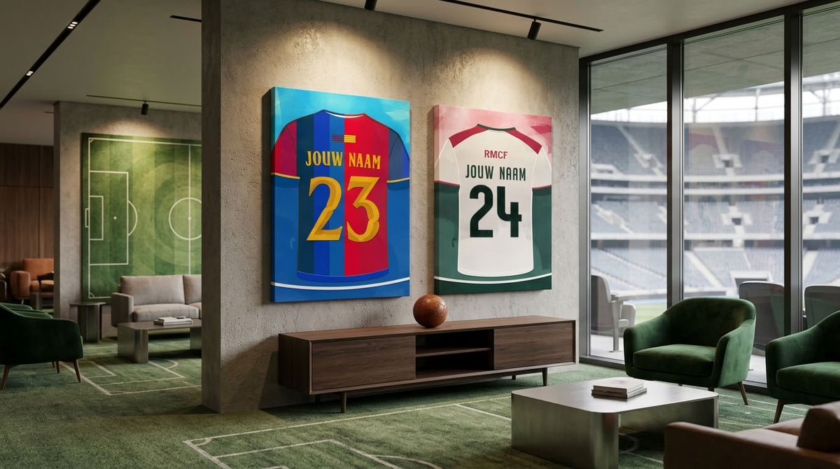Voetbal Muurdecoratie Canvas Frame Gepersonaliseerd Jongenskamer Cadeau