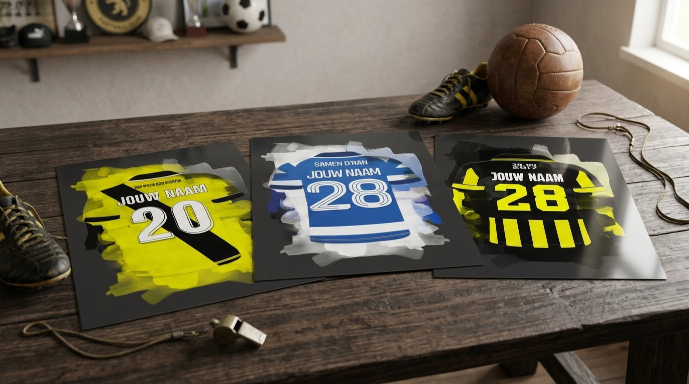 Voetbal Posters Gepersonaliseerd Met Eigen Naam En Rugnummer