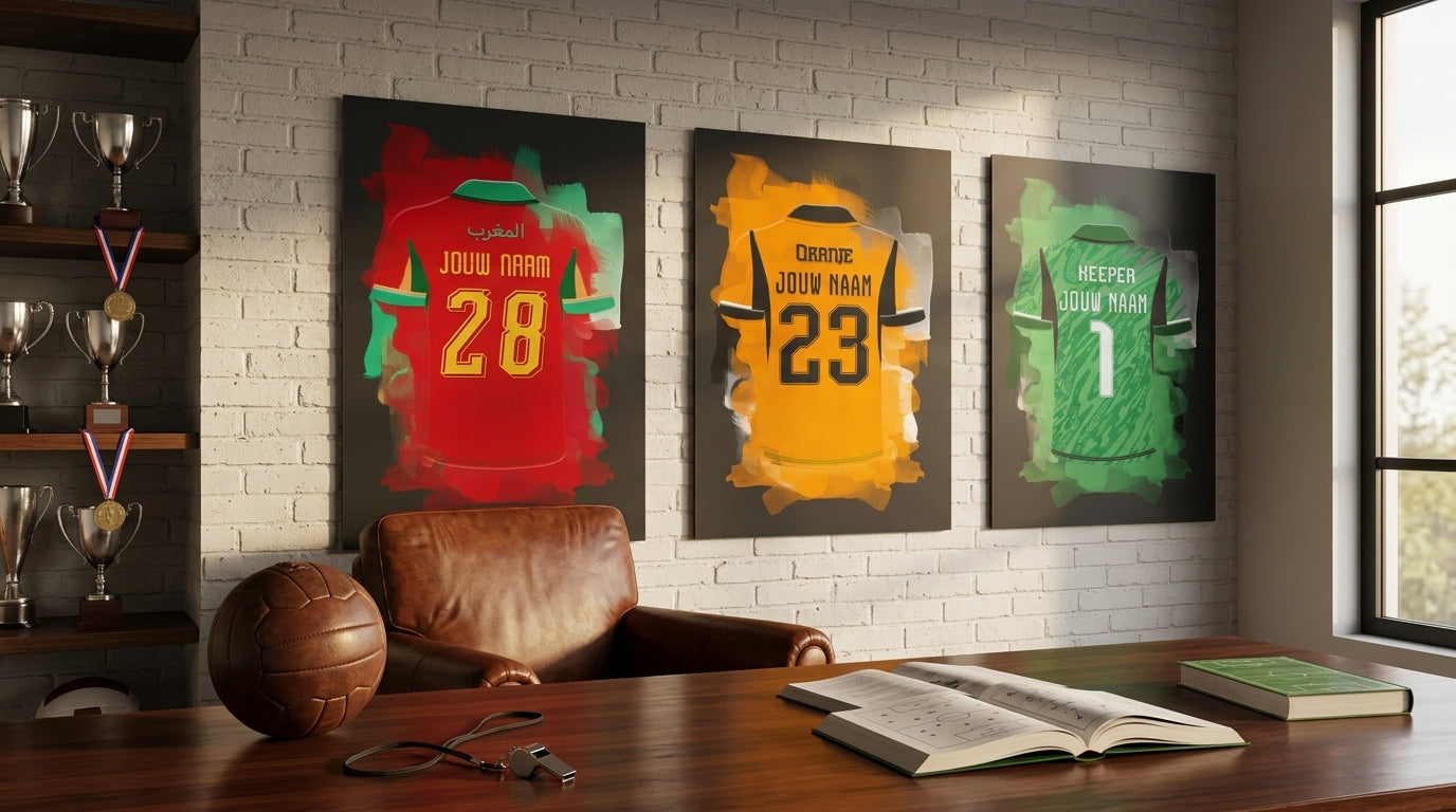 Voetbal Wanddecoratie Aluminium Dibond Gepersonaliseerd  Cadeau