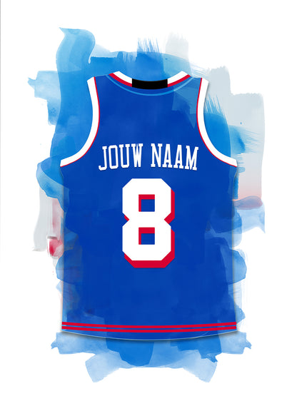 Philadelphia 76ers basketbal poster - uniek basketbal cadeau - losse poster met witte achtergrondkleur