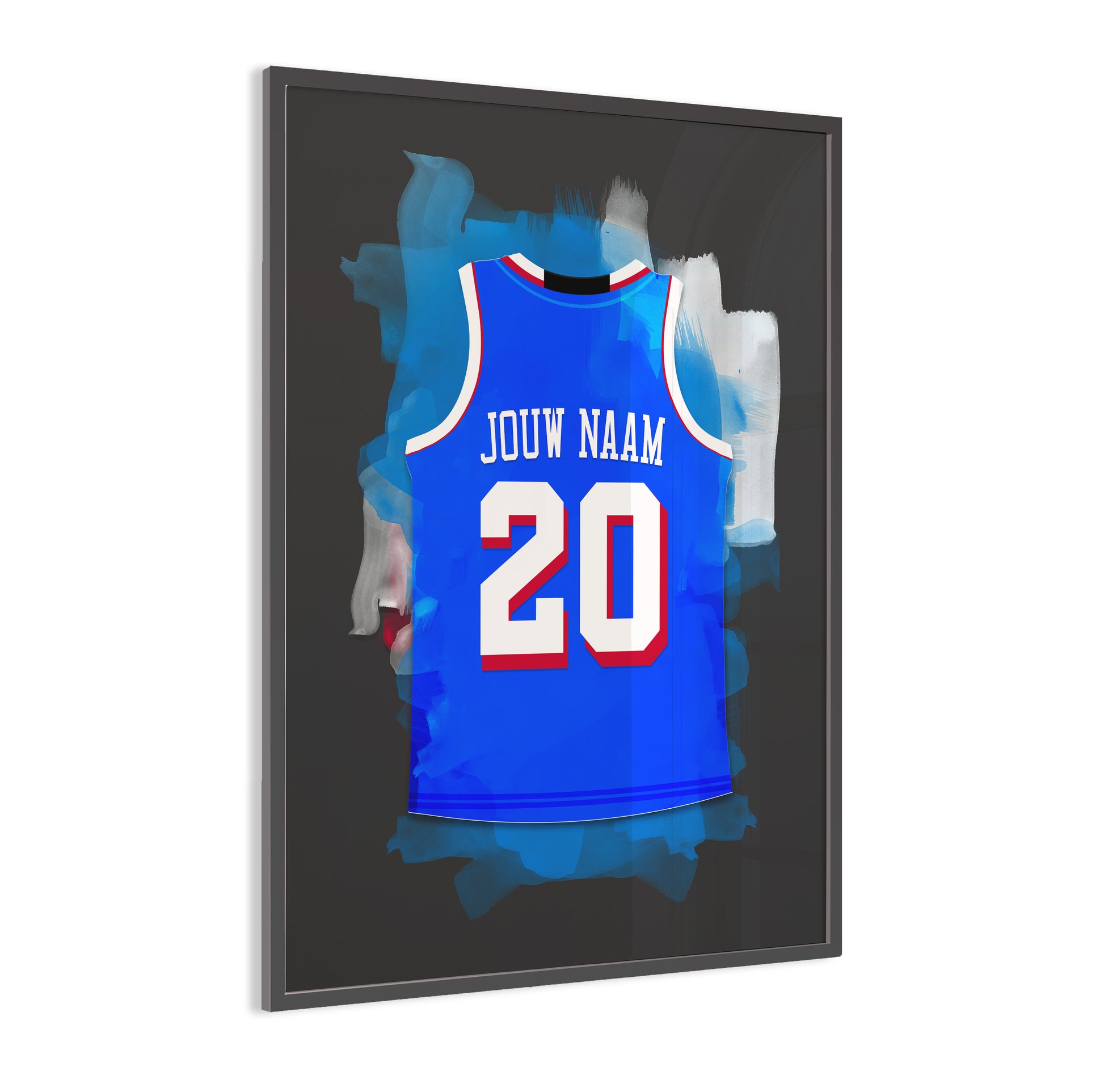 Philadelphia 76ers basketbal poster - uniek basketbal cadeau - ingelijste poster met zwarte achtergrondkleur