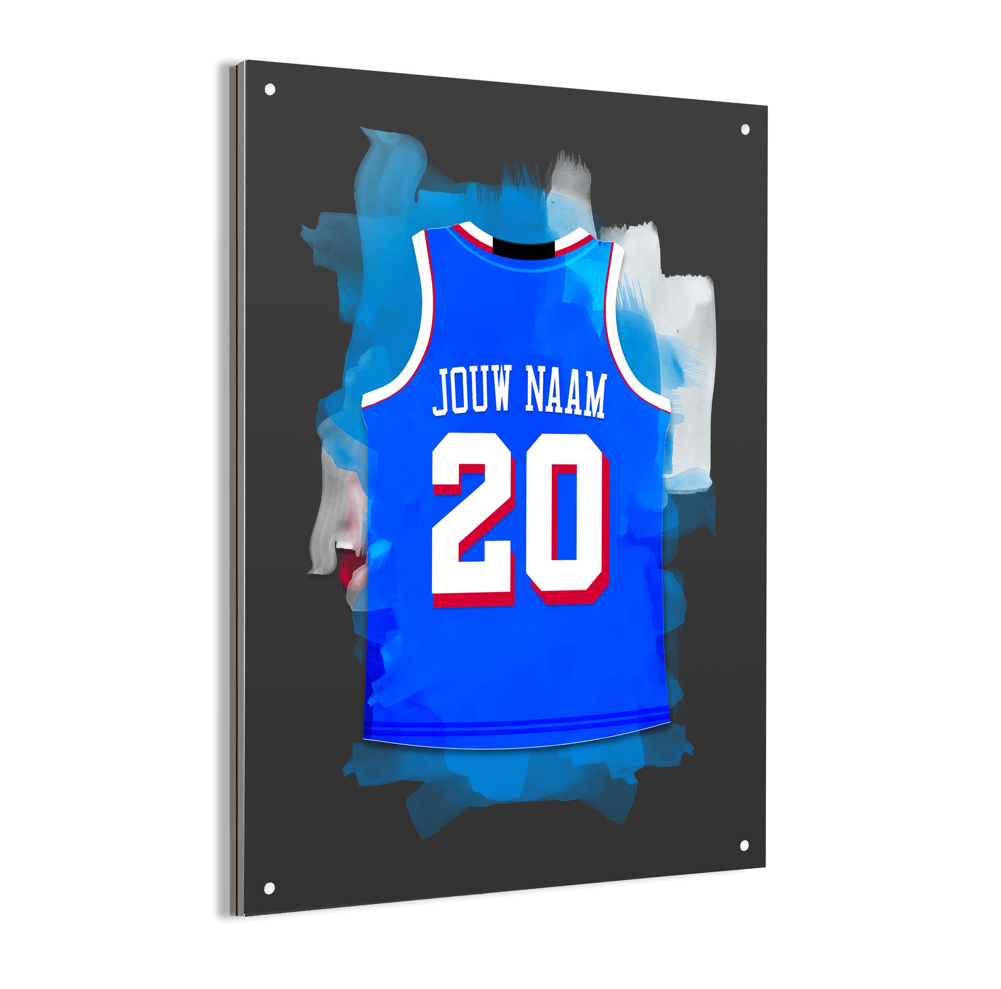 Philadelphia 76ers basketbal poster - uniek basketbal cadeau - dibond poster met zwarte achtergrondkleur