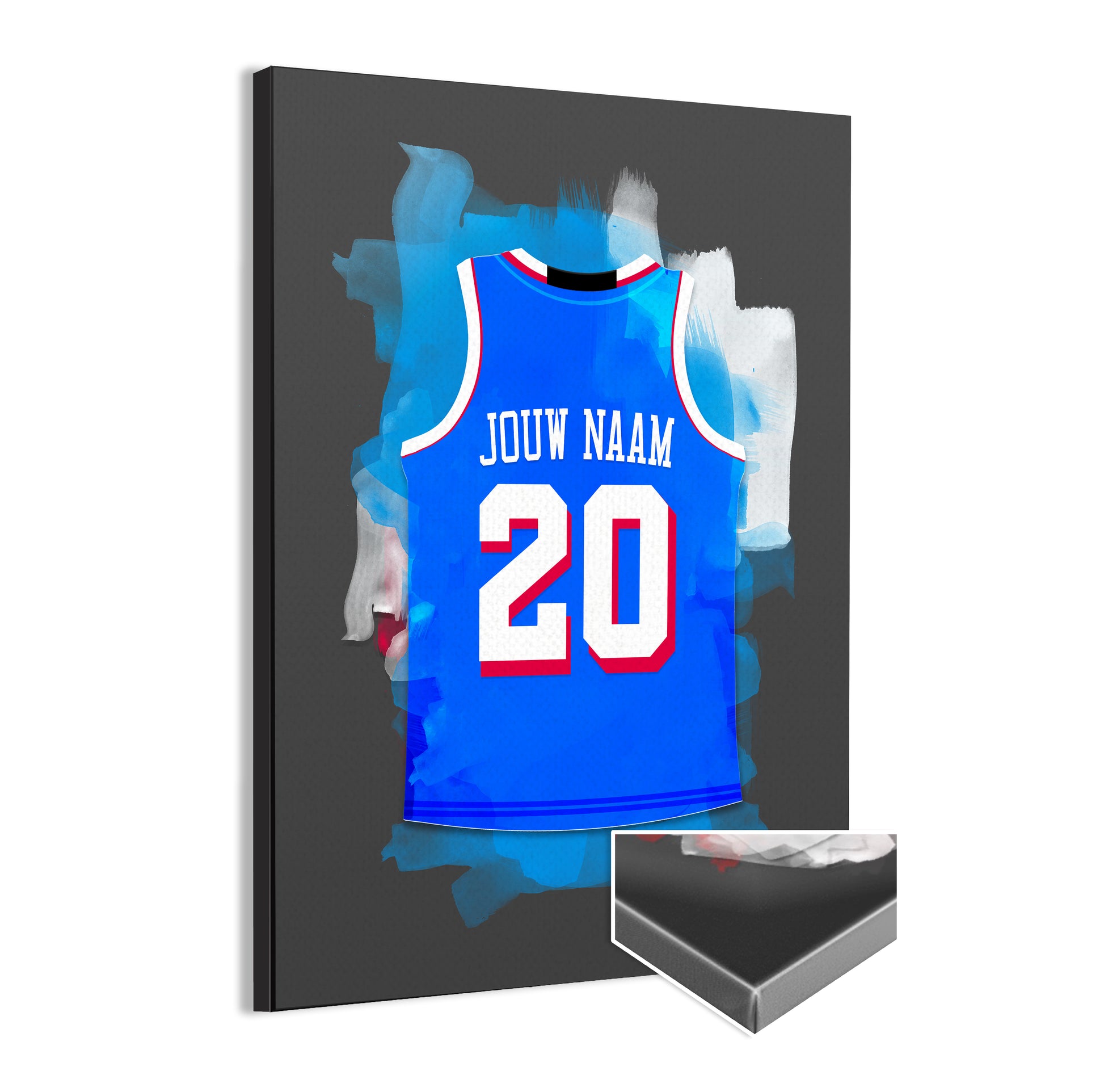 Philadelphia 76ers basketbal poster - uniek basketbal cadeau - canvas poster met zwarte achtergrondkleur