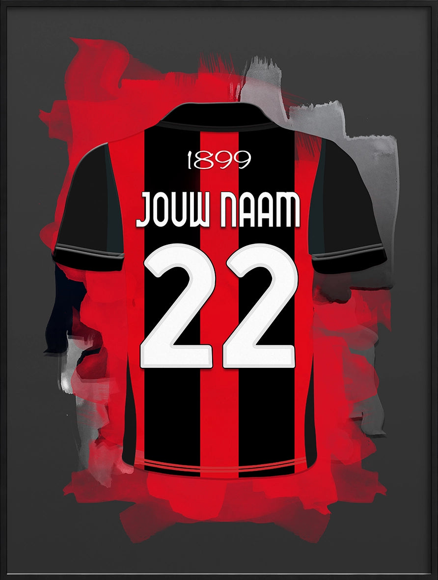AC Milan Voetbal Poster Gepersonaliseerd Voetbalfan Cadeau