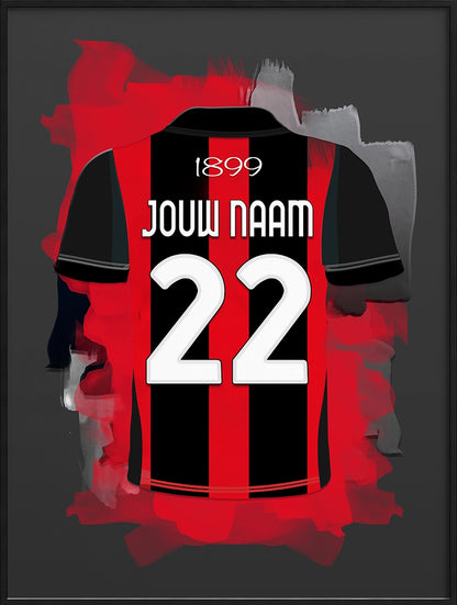 AC Milan Voetbal Poster Gepersonaliseerd Voetbalfan Cadeau