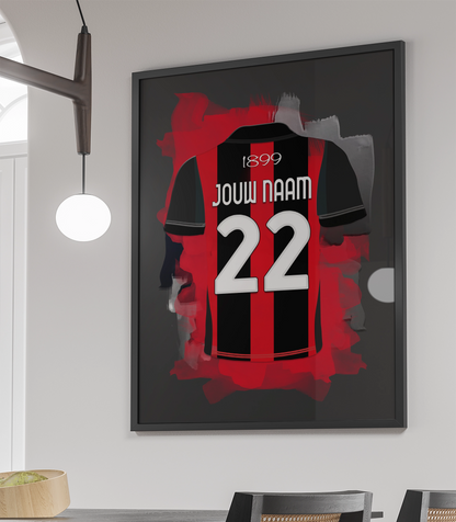 AC Milan Voetbal Poster Met Eigen Naam Jongenskamer Cadeau