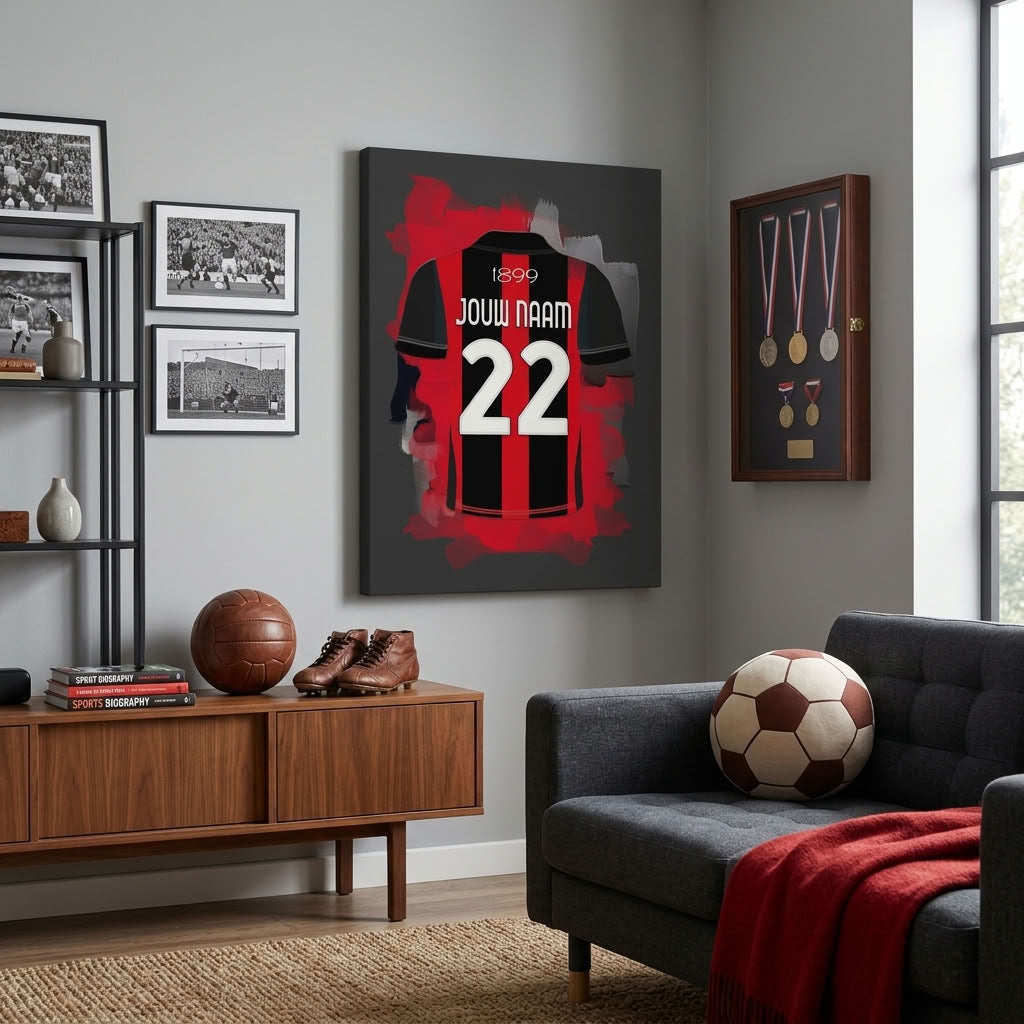 AC Milan Voetbal Canvas Muurdecoratie Bestellen Verjaardag