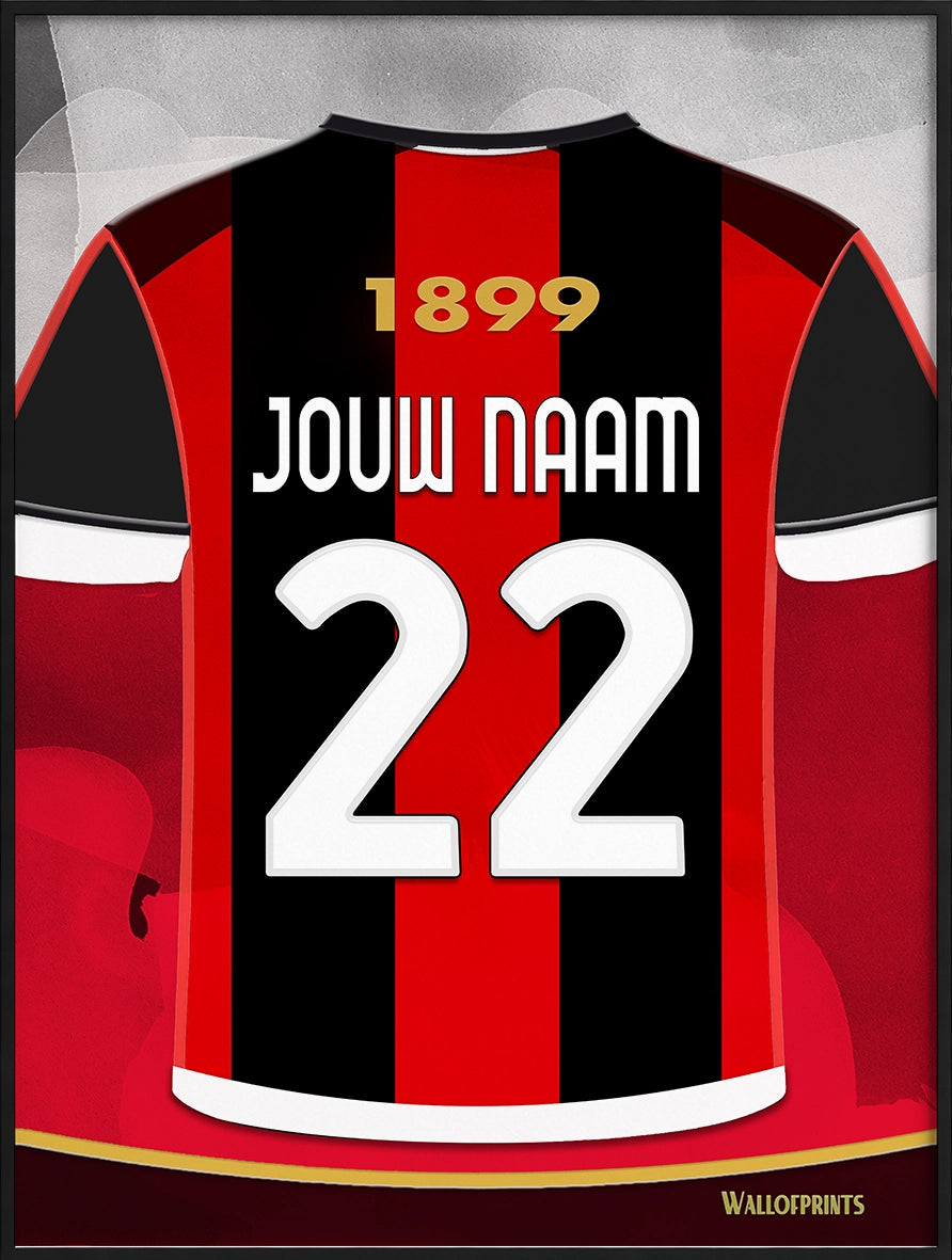 AC Milan Wanddecoratie Gepersonaliseerd Voetbal Cadeau