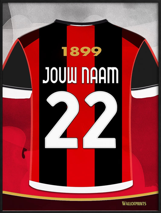 AC Milan Wanddecoratie Gepersonaliseerd Voetbal Cadeau