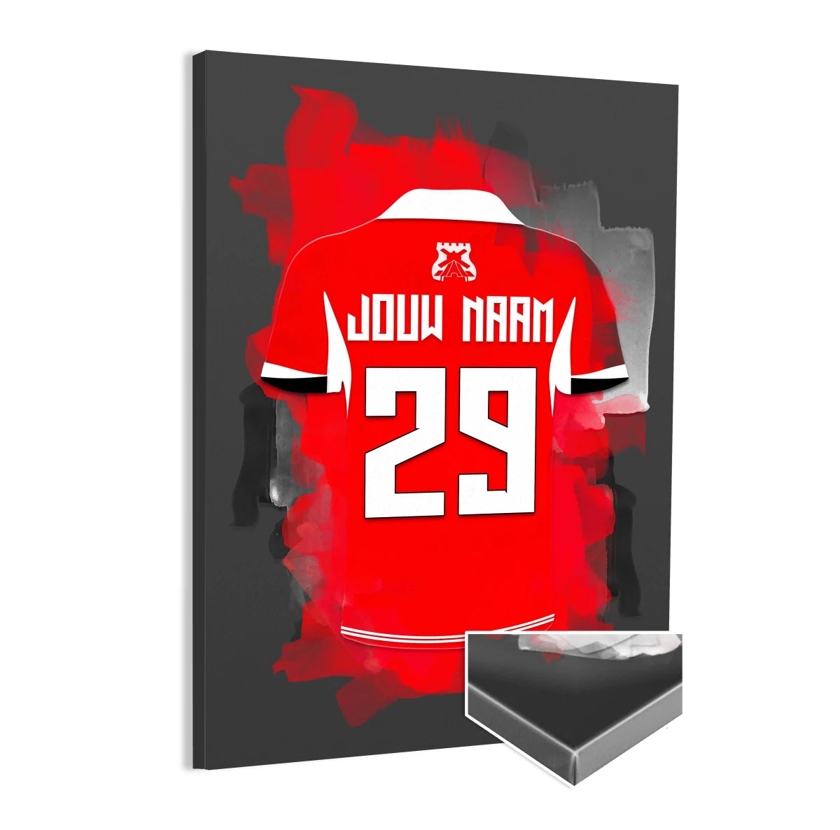 AZ Alkmaar Voetbal Canvas Met Naam Rugnummer