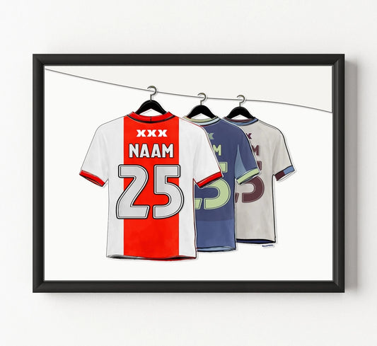 Ajax Amsterdam Poster Art Muurdecoratie Met Eigen Naam Personalisatie